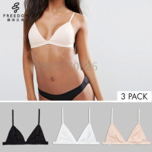 Mesdames sexy culotte et soutien-gorge ensembles desi fille image chaude en gros 2017 3 Pack Microfibre Triangle Bra